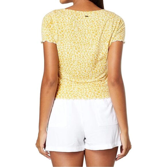 NEW O’Neill Yellow Floral Crop Button Up Size Small NWT - Picture 4 of 11